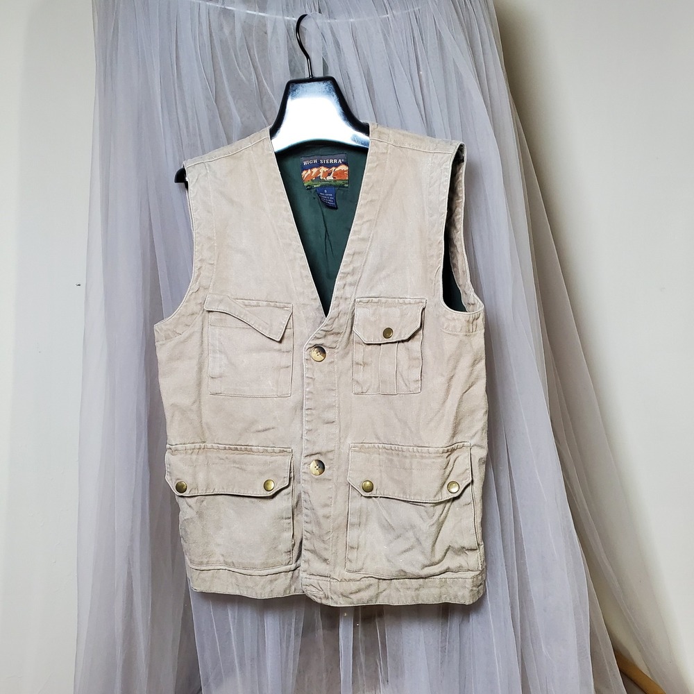 High Sierra Safari Fisherman Camping Vest Mens S Fits M Hiking Outdoor‎ Chore